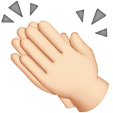 拍手:浅肤色emoji素材一 160x160像素