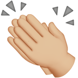 拍手:中等浅肤色emoji素材一 160x160像素