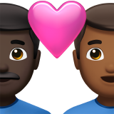 情侣: 男人男人较深肤色中等-深肤色emoji素材一 160x160像素
