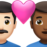 情侣: 男人男人较浅肤色中等-深肤色emoji素材一 160x160像素