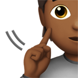 聋人:中黑肤色emoji素材一 160x160像素