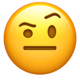 扬起一只眉毛的脸emoji素材一 160x160像素