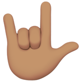 爱你的手势(美国):中等肤色emoji素材一 160x160像素