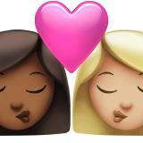 亲吻: 女人女人中等-深肤色中等-浅肤色emoji素材一 160x160像素