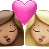 亲吻: 女人女人中等肤色中等-浅肤色emoji素材一 160x160像素