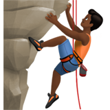 正在攀爬的人:中黑肤色emoji素材一 160x160像素