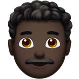 男士:深色肤色,卷发emoji素材一 160x160像素