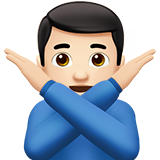 打“不”手势的男人:浅肤色emoji素材一 160x160像素