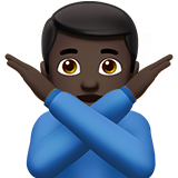 打“不”手势的男人:深色肤色emoji素材一 160x160像素
