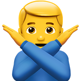 打“不”手势的男人emoji素材一 160x160像素