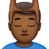 男士按摩:中黑肤色emoji素材一 160x160像素