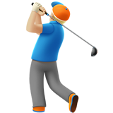 男子高尔夫:中浅肤色emoji素材一 160x160像素