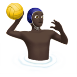 男子水球:深色肤色emoji素材一 160x160像素