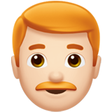 男士:浅肤色,红发emoji素材一 160x160像素