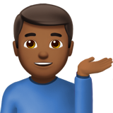 单手举起的男人:中等深色肤色emoji素材一 160x160像素
