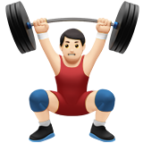 举重:浅肤色emoji素材一 160x160像素