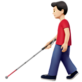 拿拐杖的男人:浅肤色emoji素材一 160x160像素