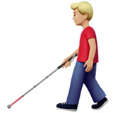 拿拐杖的男人:中浅肤色emoji素材一 160x160像素