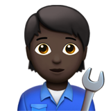 机械师、技工、工程师:深色肤色emoji素材一 160x160像素