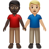 男士牵手:深色肤色,中浅肤色emoji素材一 160x160像素
