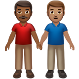 男士牵手:中深色肤色,中肤色emoji素材一 160x160像素