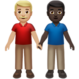 男士牵手:中浅肤色,深色肤色emoji素材一 160x160像素