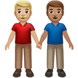 男士牵手:中浅肤色,中浅肤色emoji素材一 160x160像素