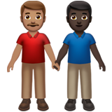 男士牵手:中等肤色,深色肤色emoji素材一 160x160像素