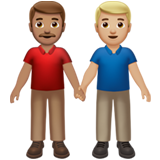男士牵手:中等肤色,中等肤色emoji素材一 160x160像素