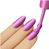 涂指甲油的手:中浅肤色emoji素材一 160x160像素