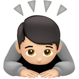 鞠躬:浅肤色emoji素材一 160x160像素