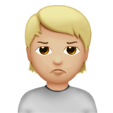 人撅嘴:中等浅肤色emoji素材一 160x160像素