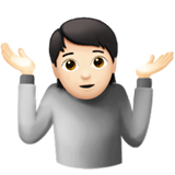 耸肩:浅肤色emoji素材一 160x160像素