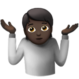 耸肩:深色肤色emoji素材一 160x160像素