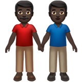 男人牵手:深色肤色emoji素材一 160x160像素