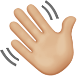 挥手:中浅肤色emoji素材一 160x160像素