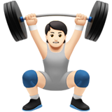 举重:浅肤色emoji素材一 160x160像素