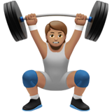 举重:中等肤色emoji素材一 160x160像素