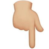 指向下方的手:中等浅肤色emoji素材一 160x160像素