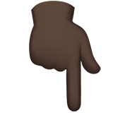 指向下方的手:深色肤色emoji素材一 160x160像素