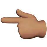 指向左边的手:中等肤色emoji素材一 160x160像素