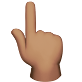 指向上方的手:中等肤色emoji素材一 160x160像素
