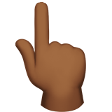 指向上方的手:中深色肤色emoji素材一 160x160像素