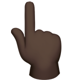 指向上方的手:深色肤色emoji素材一 160x160像素