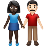 男女牵手：深色肤色，浅色肤色emoji素材一 160x160像素