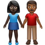 男女牵手:深色肤色,中深色肤色emoji素材一 160x160像素