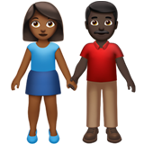 男女牵手:中深色肤色,深色肤色emoji素材一 160x160像素