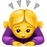 女人鞠躬emoji素材一 160x160像素