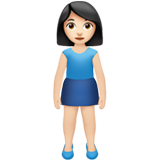 女性站立：浅肤色emoji素材一 160x160像素