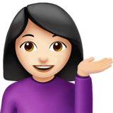 单手举起的女人:浅肤色emoji素材一 160x160像素